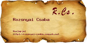 Rozsnyai Csaba névjegykártya